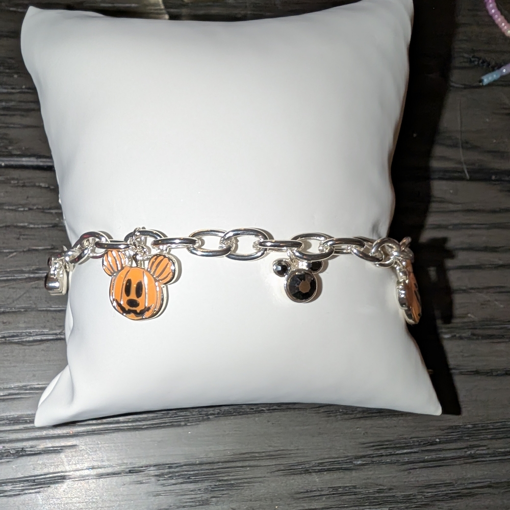 Disney Halloween Pumpkin Mickey Charms Bracelet